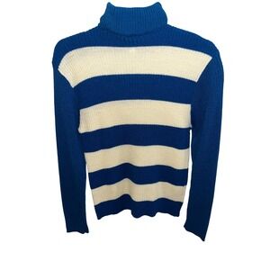 Vintage Mac Taggart Blue White Striped Sweater Men's XL 100% Orlon Acrylic